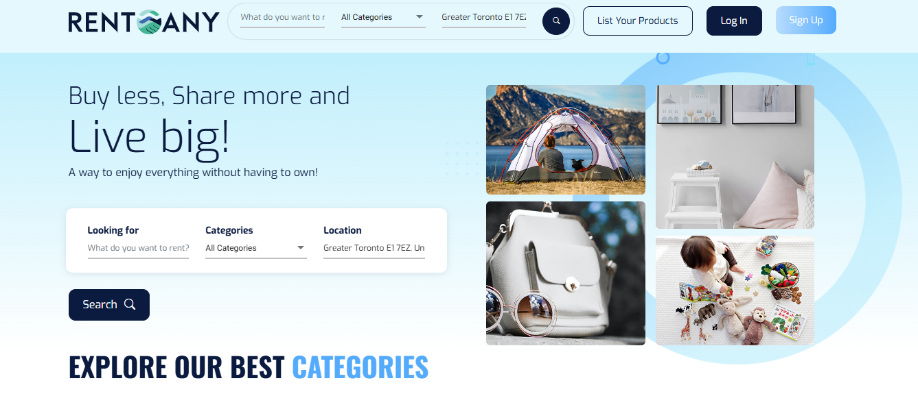 RentoAny – P2P Rental Marketplace